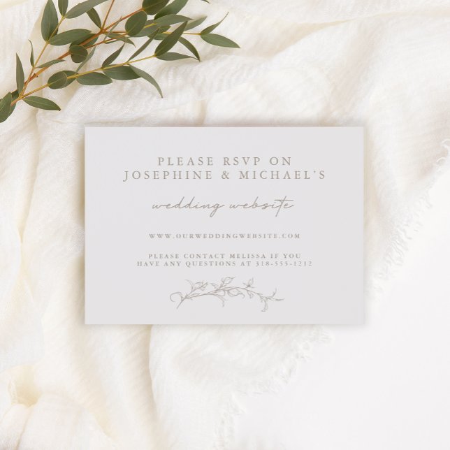 Tarjeta de sitio web de boda en línea RSVP sepia v (Subido por el creador)