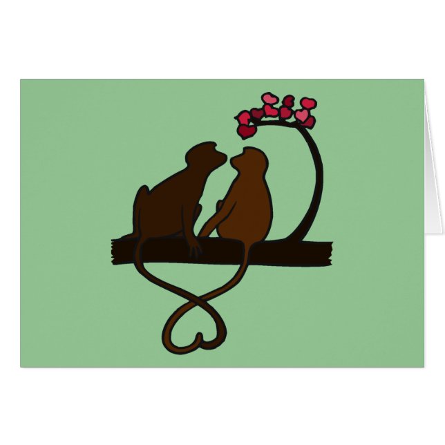 Tarjeta de Smooches Monkey (Anverso (Horizontal))