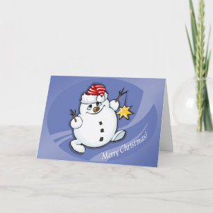 Tarjeta de Snowman navidad feliz