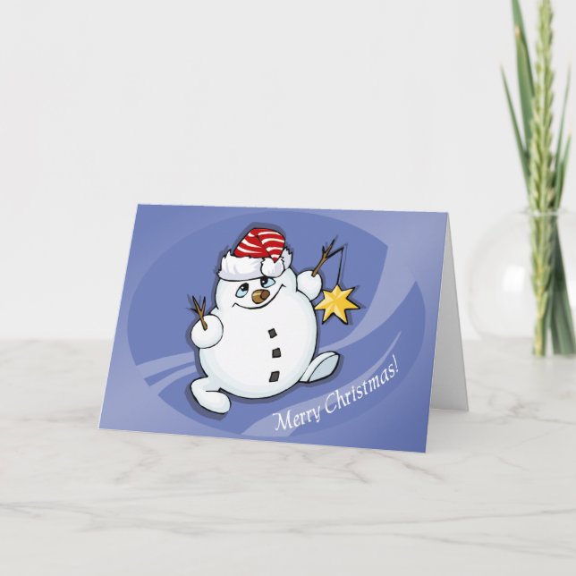 Tarjeta de Snowman navidad feliz (Anverso)