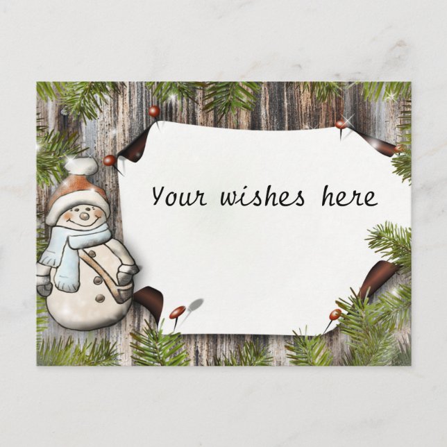 Tarjeta de snowman para navidades (Anverso)