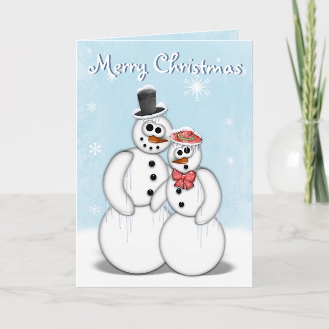 Tarjeta de Snowman para navidades (Anverso)