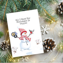 Tarjeta de Snowman para Navidades criptográficos
