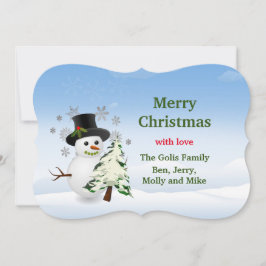 Tarjeta de Snowman personalizada de Feliz Navidad