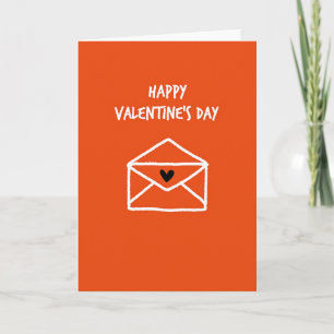 Tarjeta de Sobre con Corazón Naranja