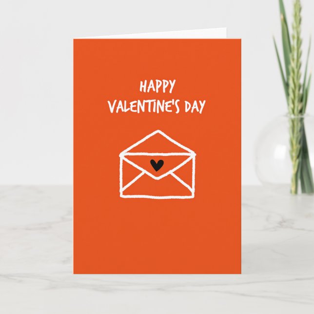 Tarjeta de Sobre con Corazón Naranja (Anverso)