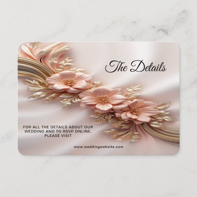 Tarjeta de Sobre con Detalle Floral de Naranja Mel (Anverso)