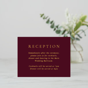 Tarjeta de Sobre de Boda con Holograma de Burgundy