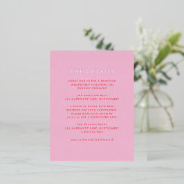 Tarjeta de Sobre de Papel de Estaño para Boda Rosa