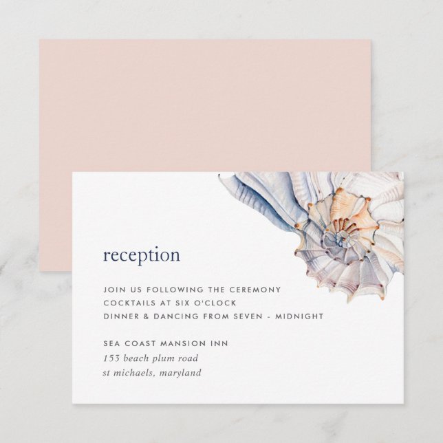 Tarjeta de sobre de recepción en la playa (Anverso / Reverso)