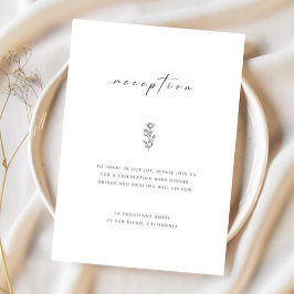 Tarjeta de Sobre para Recepción de Boda en Negro y