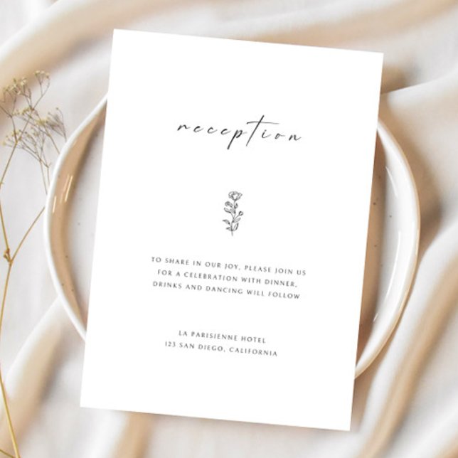 Tarjeta de Sobre para Recepción de Boda en Negro y (Subido por el creador)