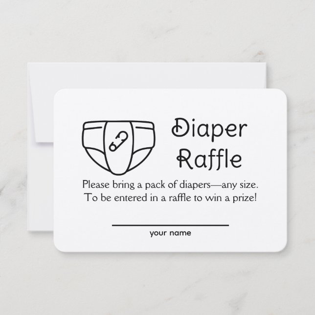 Tarjeta de sobre para sorteo de pañales Kraft para (Anverso)