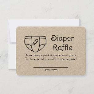 Tarjeta de sobre para sorteo de pañales Kraft para