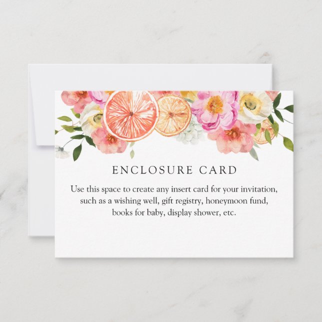 Tarjeta de Sobre Personalizada con Flores Rosadas  (Anverso)