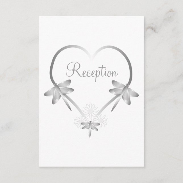 Tarjeta de Sobremesa para Recepción de Boda Silver (Anverso)