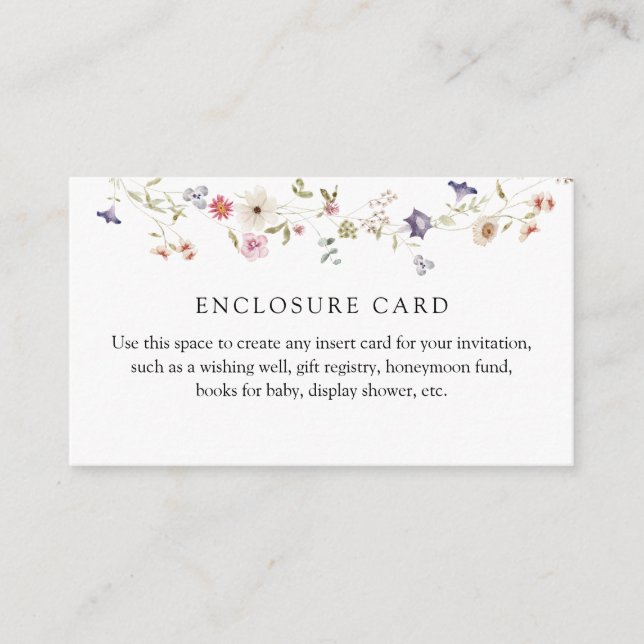 Tarjeta de Sobres Personalizada Pradera de Flores  (Anverso)