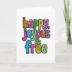 tarjeta de sobriedad con sobre Feliz, Alegre y Lib