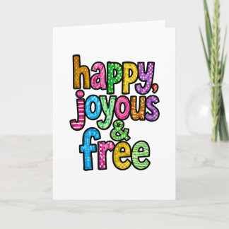 tarjeta de sobriedad con sobre Feliz, Alegre y Lib