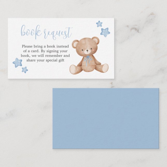 Tarjeta de solicitud de Baby Shower Bearly Wait (Anverso / Reverso)
