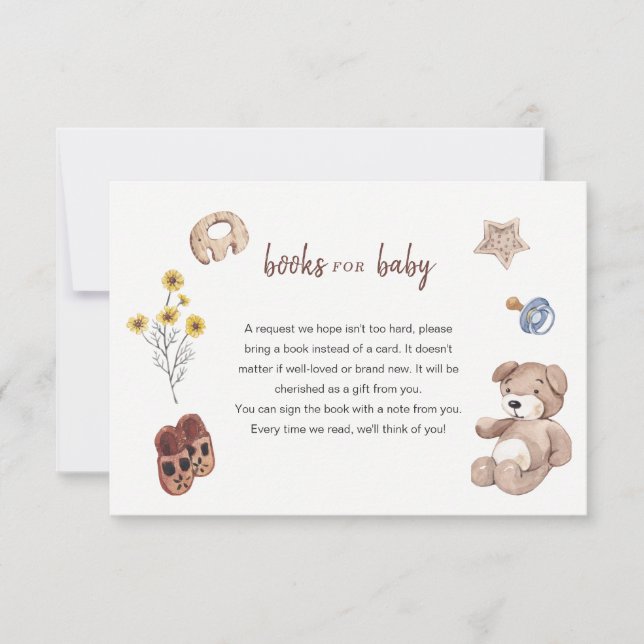 Tarjeta de solicitud de Baby Shower Books de caída (Anverso)