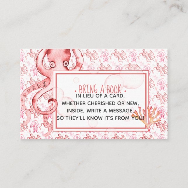 Tarjeta de solicitud de Baby Shower de pulpo rosa  (Anverso)