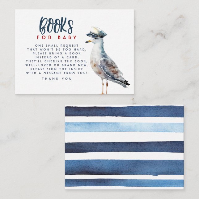 Tarjeta de solicitud de Baby Shower Nautical para  (Anverso / Reverso)