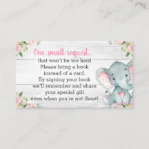 Tarjeta de solicitud de Baby Shower para elefantes