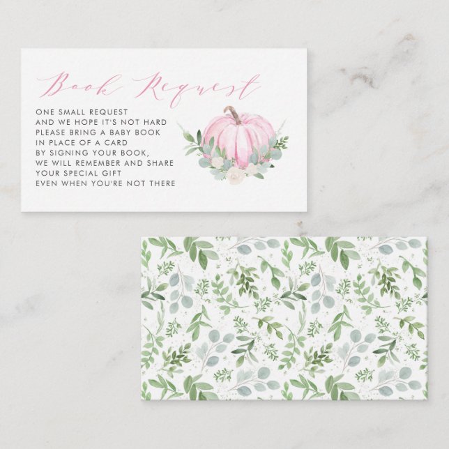 Tarjeta de solicitud de Baby Shower para libros de (Anverso / Reverso)