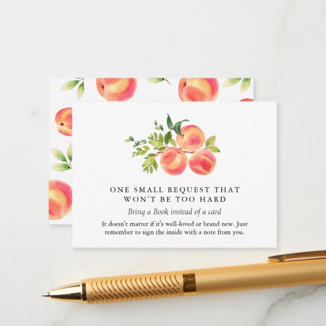 Tarjeta de solicitud de Baby Shower Peach de color (Anverso/Reverso In Situ)