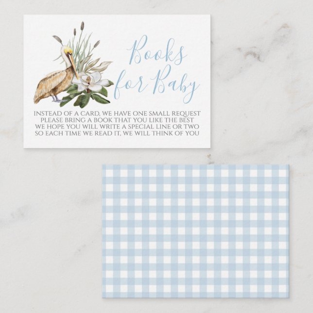 Tarjeta de solicitud de Baby Shower Pelican Boy (Anverso / Reverso)
