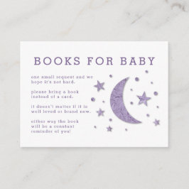 Tarjeta de solicitud de Baby Shower Stars Moon Lav