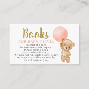 Tarjeta de solicitud de bebé para libros de ositos