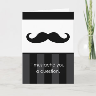 Tarjeta de solicitud de bigote para el padrino de 