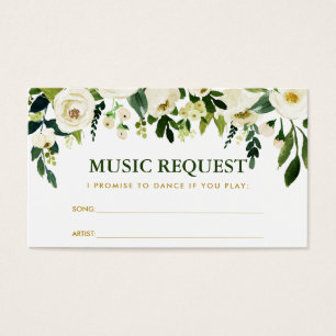 Tarjeta de solicitud de canción de Boda de oro flo