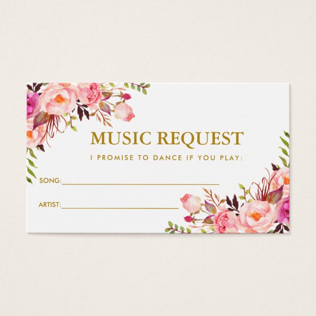 Tarjeta de solicitud de canción de Boda de oro ros