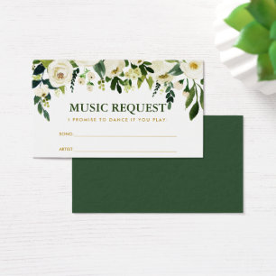 Tarjeta de solicitud de canción de Green Gold Boda