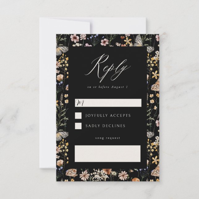 Tarjeta de solicitud de canción de marco boho RSVP (Anverso)