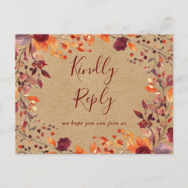 Tarjeta de solicitud de canción de otoño otoñal rú