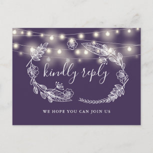 Tarjeta de solicitud de canción floral con luces d