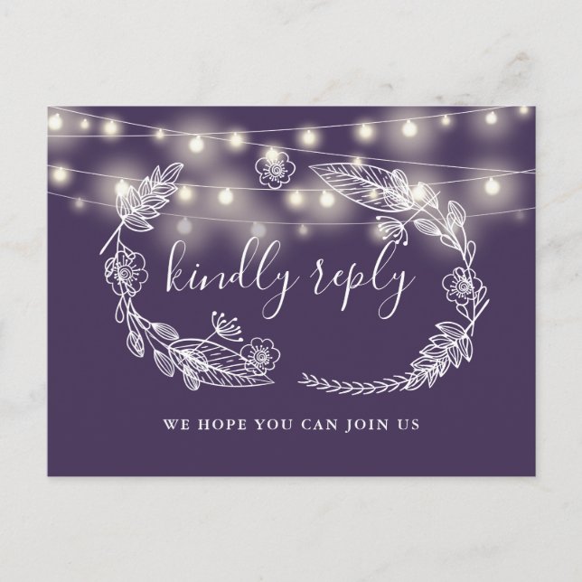 Tarjeta de solicitud de canción floral con luces d (Anverso)