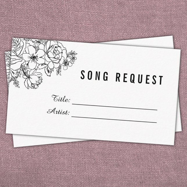 Tarjeta de solicitud de canción floral moderna en  (Subido por el creador)