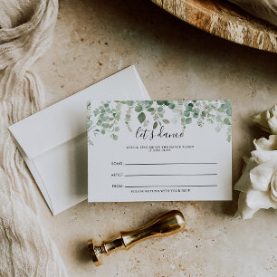 Tarjeta de solicitud de canción para el Boda verde