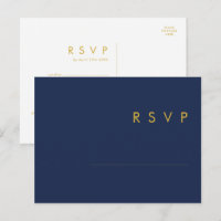 Tarjeta de solicitud de canción y RSVP azul marino