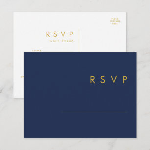 Tarjeta de solicitud de canción y RSVP azul marino