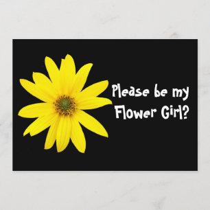 Tarjeta de solicitud de chica de flor de girasol