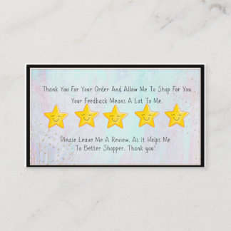 Tarjeta de solicitud de compra de 5 estrellas de D