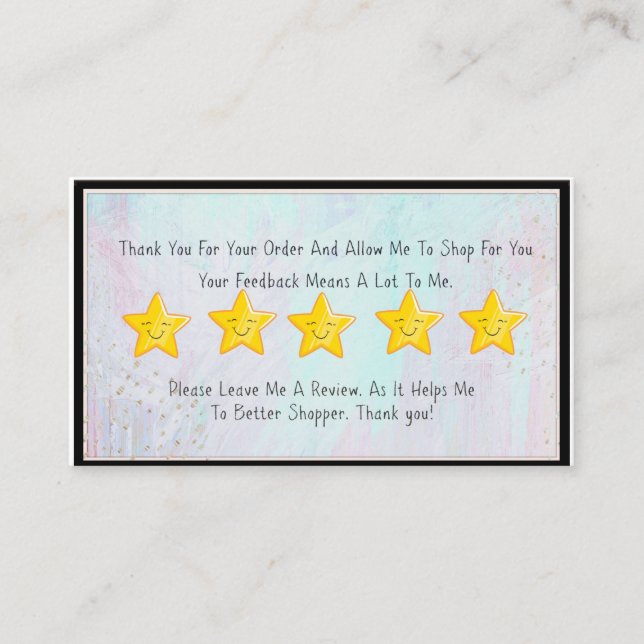 Tarjeta de solicitud de compra de 5 estrellas de D (Anverso)