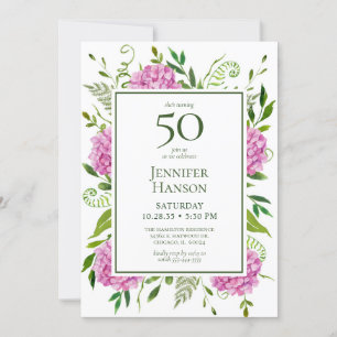 Tarjeta de solicitud de cumpleaños número 50 con h