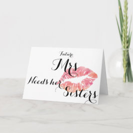 Tarjeta de solicitud de dama de honor - beso rosa 